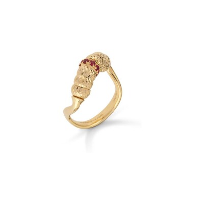 Bague Officina Bernardi Enigma en or jaune et rubis