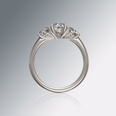 Platinum Trilogy Oval Diamond Ring