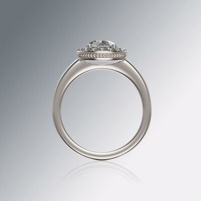 Platinum Halo Round Diamond Ring