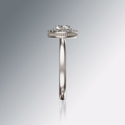 Platinum Halo Round Diamond Ring