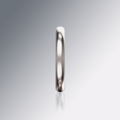 Platinum Half-Round 3mm Wedding Band