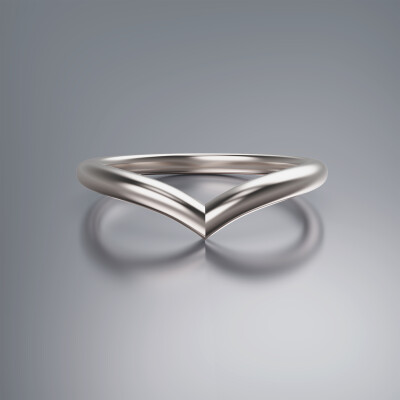 Platinum Wishbone Wedding Band