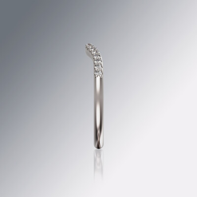 Platinum Pin Claw Curved Eternity Diamond Ring