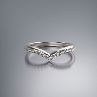 Platinum Pin Claw Wishbone Eternity Diamond Ring