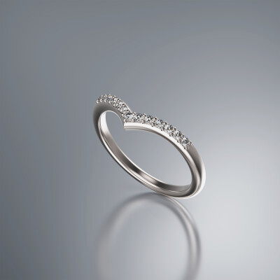 Platinum Pin Claw Wishbone Eternity Diamond Ring