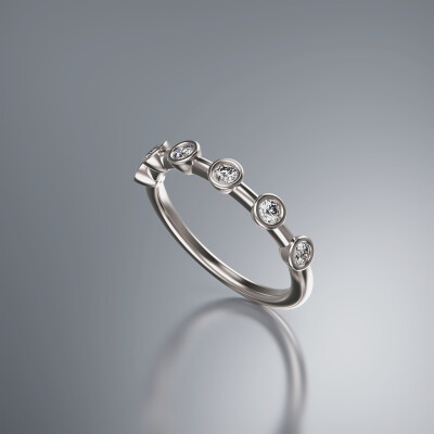 Platinum Spaced Tube Eternity Diamond Ring