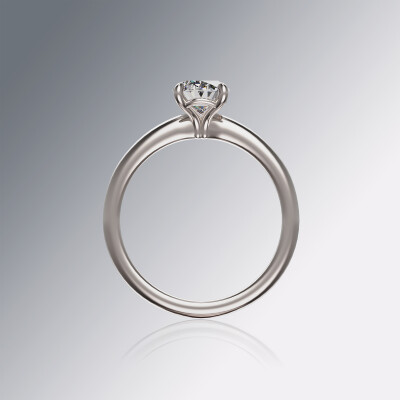 Platinum 4-Claw Solitaire Oval Diamond Ring