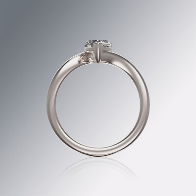 Platinum 3-Claw Solitaire Pear-Shaped Diamond Ring