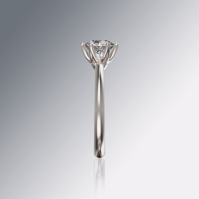 Platinum 6-Claw Solitaire Diamond Ring