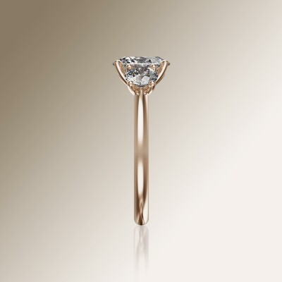 Rose Gold Trilogy Oval Diamond Ring