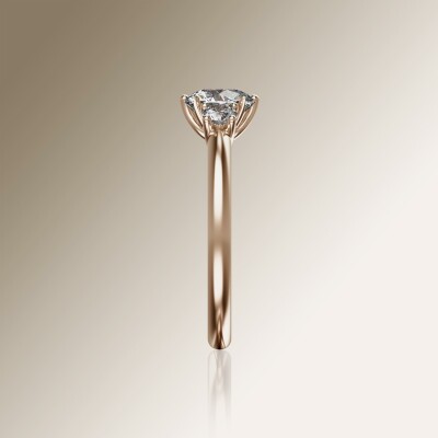 Rose Gold Trilogy Round Diamond Ring
