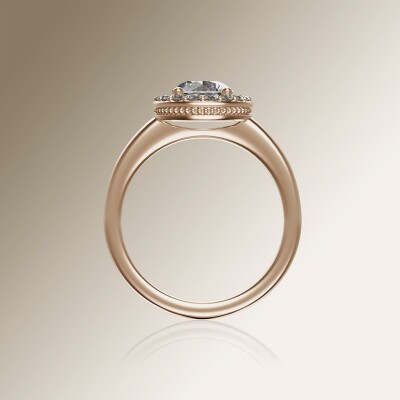 Rose Gold Halo Round Diamond Ring