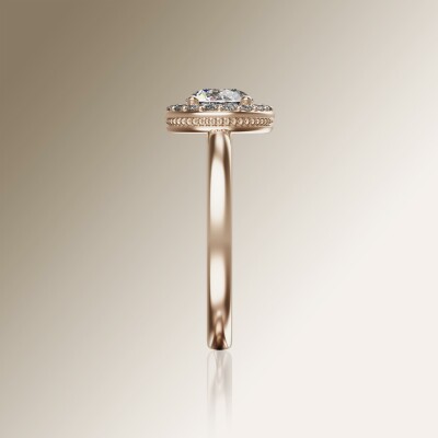 Rose Gold Halo Round Diamond Ring