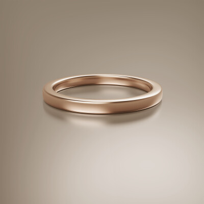 Rose Gold Flat 2mm Wedding Band