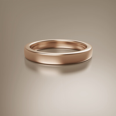 Rose Gold Flat 3mm Wedding Band