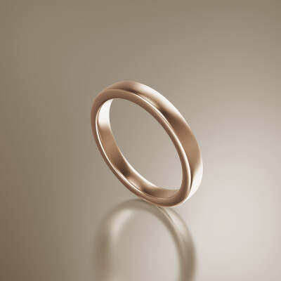 Rose Gold Flat 3mm Wedding Band