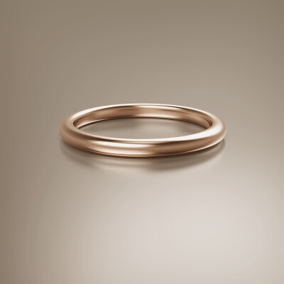 Rose Gold Half-Round 2mm Wedding Band