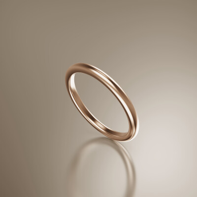 Rose Gold Half-Round 2mm Wedding Band