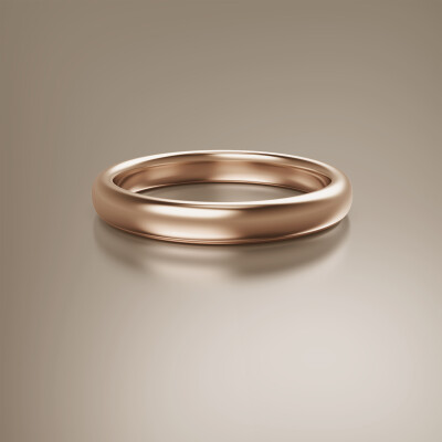 Rose Gold Half-Round 3mm Wedding Band