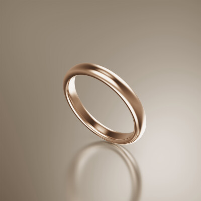 Rose Gold Half-Round 3mm Wedding Band