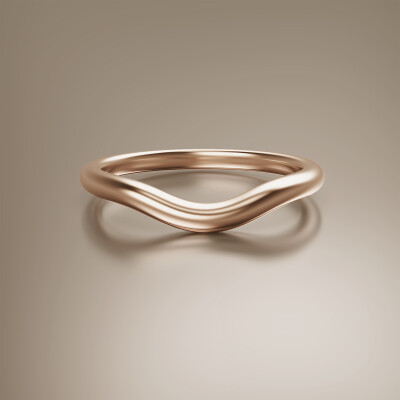 Rose Gold Curved Wedding Band
