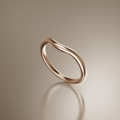 Rose Gold Curved Wedding Band