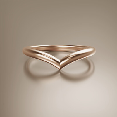 Rose Gold Wishbone Wedding Band