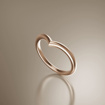 Rose Gold Wishbone Wedding Band