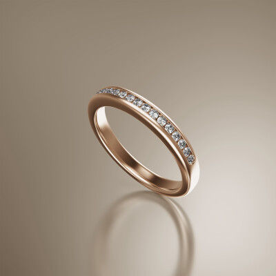 Rose Gold Channel Eternity Diamond Ring