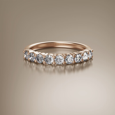 Rose Gold Claw Eternity Diamond Ring