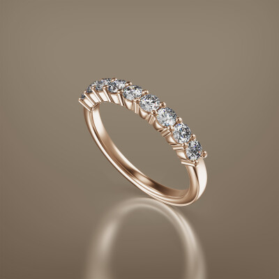Rose Gold Claw Eternity Diamond Ring