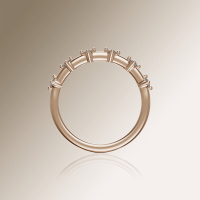 Rose Gold Spaced Claw Eternity Diamond Ring