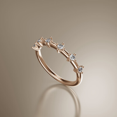 Rose Gold Spaced Claw Eternity Diamond Ring
