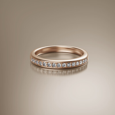 Rose Gold Pavé Eternity Diamond Ring