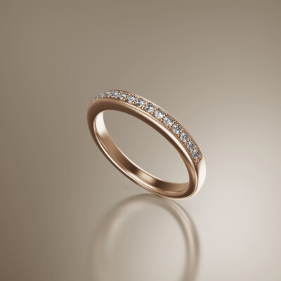 Rose Gold Pavé Eternity Diamond Ring