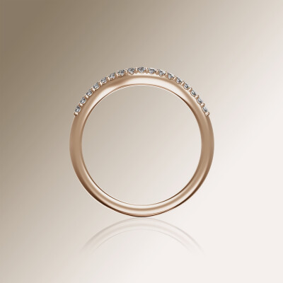 Rose Gold Pin Claw Curved Eternity Diamond Ring