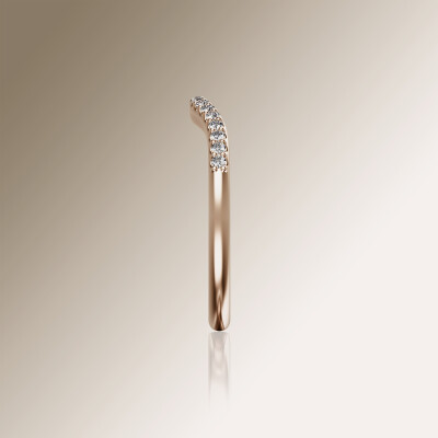 Rose Gold Pin Claw Curved Eternity Diamond Ring