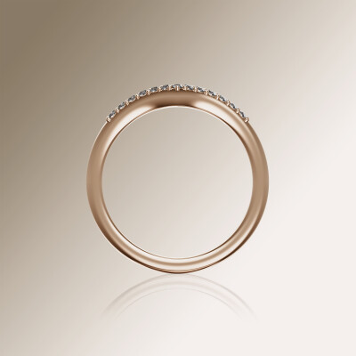 Rose Gold Pin Claw Wishbone Eternity Diamond Ring