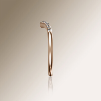 Rose Gold Pin Claw Wishbone Eternity Diamond Ring