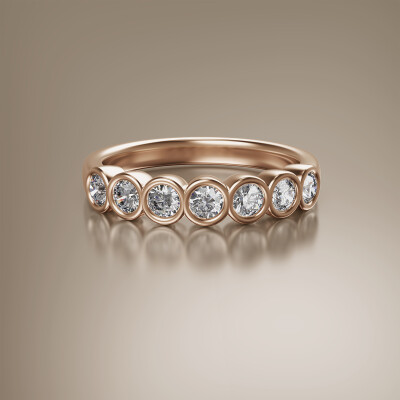 Rose Gold Tube Eternity Diamond Ring