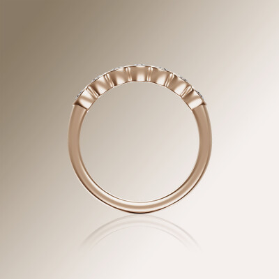 Rose Gold Tube Eternity Diamond Ring
