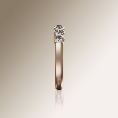 Rose Gold Tube Eternity Diamond Ring