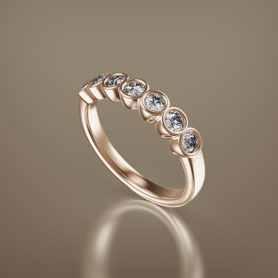 Rose Gold Tube Eternity Diamond Ring