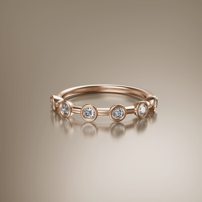 Rose Gold Spaced Tube Eternity Diamond Ring