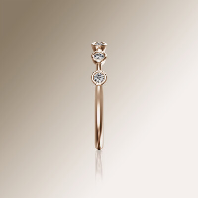 Rose Gold Spaced Tube Eternity Diamond Ring