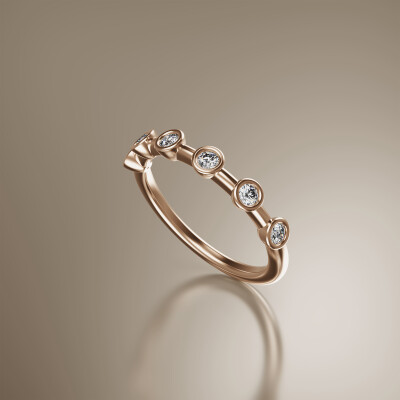 Rose Gold Spaced Tube Eternity Diamond Ring