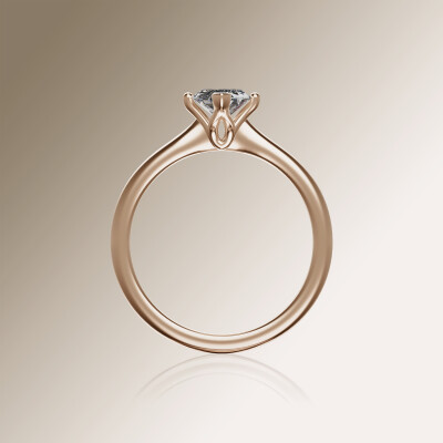 Rose Gold 4-Claw Solitaire Marquise Diamond Ring