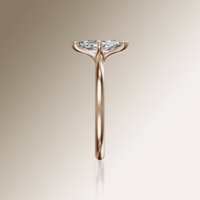 Rose Gold 4-Claw Solitaire Marquise Diamond Ring