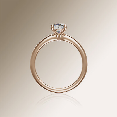 Rose Gold 4-Claw Solitaire Oval Diamond Ring