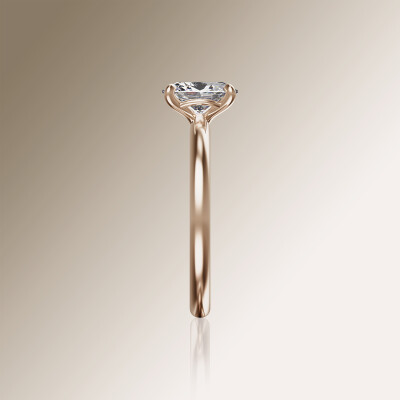 Rose Gold 4-Claw Solitaire Oval Diamond Ring